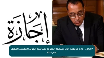 ٣ أيام.. إجازة مدفوعة الأجر تمنحها الحكومة بمناسبة المولد الخميس المقبل لعام 2025